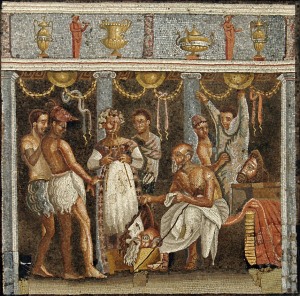 Choirmaster and actors, from Pompeii