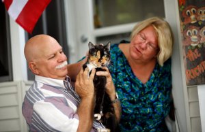 Holly, reunited with her grateful owners